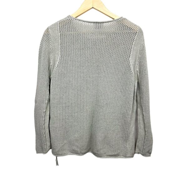 WRAP London Mesh-Stitch Sweater‎ with Side Slit Zipper size 12 Soft Olive - Picture 5 of 9